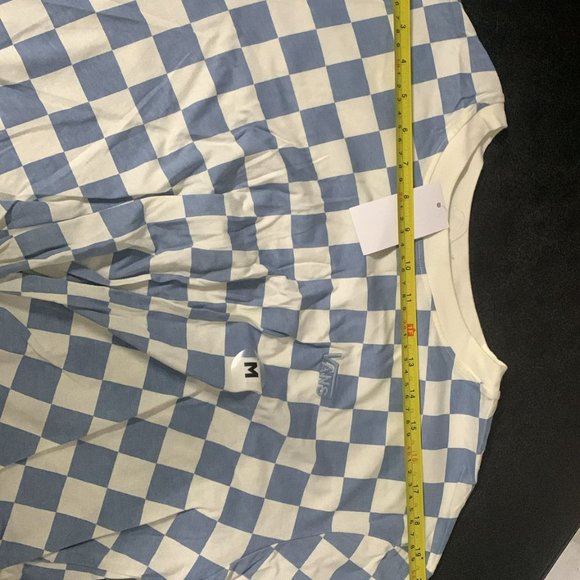 VANS Printed Knotty Long Sleeve Tee Ashley T-Shirt Check Blue White VN0A7YYJBD2 - Picture 11 of 11
